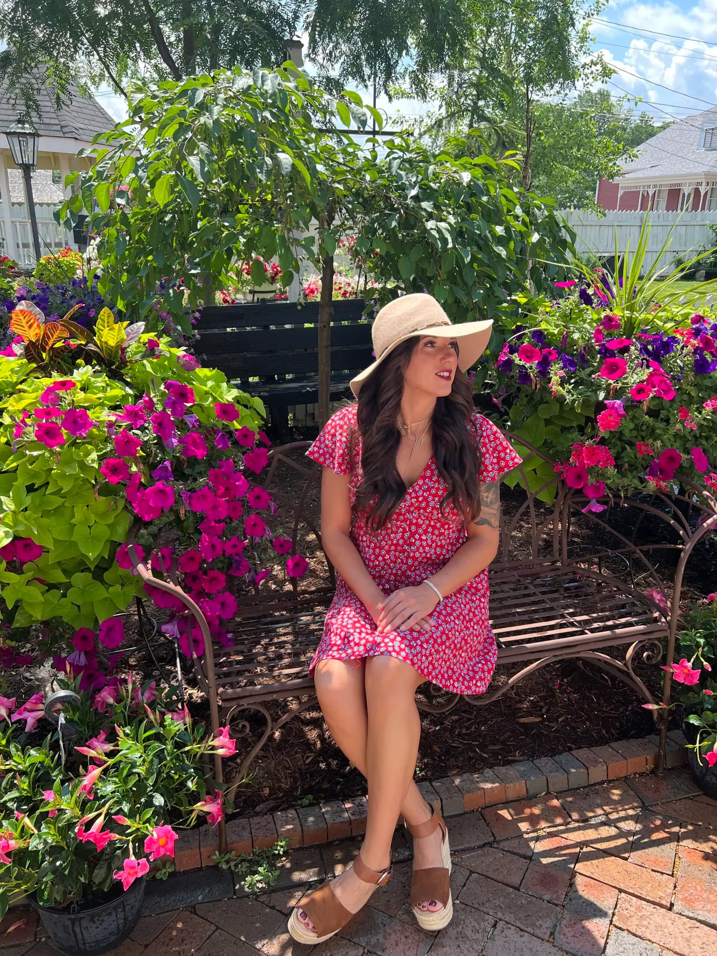 Owner Lyndsay Cox on a bench taking in a moment
